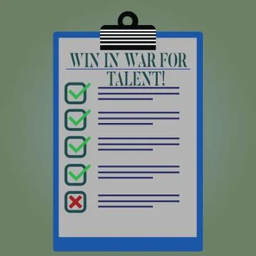 Word writing text Win In War For Talent. Business concept for Fight using your Stockillustratie