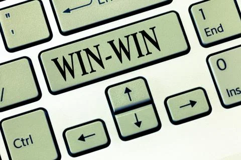 Word writing text Win Win. Business concept for Strategy for both parts obtain Stock Photos