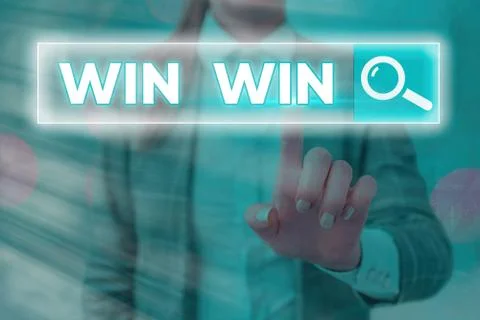 Word writing text Win Win. Business concept for balanced situation resulting Stock Photos