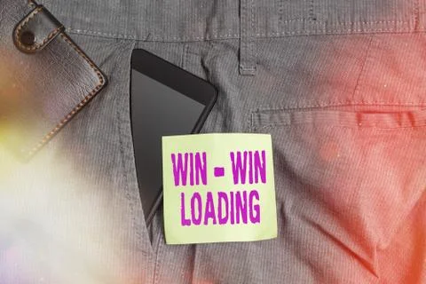 Word writing text Win win Loading. Business concept for advantageous or 스톡 사진