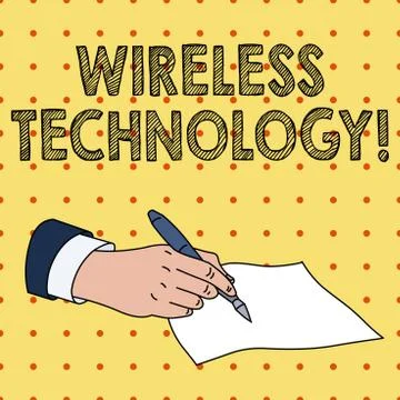 Word writing text Wireless Technology. Business concept for a technology that 스톡 일러스트