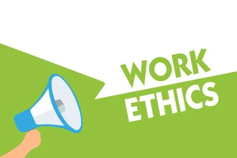 Word writing text Work Ethics. Business concept for A set of values centered on Illustrazione stock