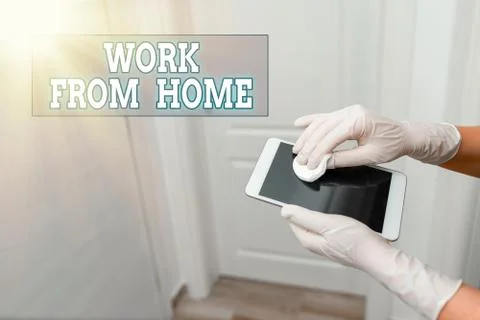 Word writing text Work From Home. Business concept for communicating with the Foto stock