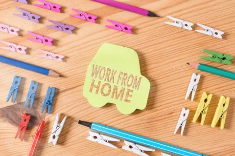 Word writing text Work From Home. Business concept for communicating with the Foto stock