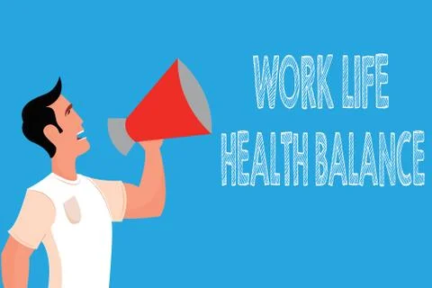 Word writing text Work Life Health Balance. Business concept for Stability and Stock Illustration