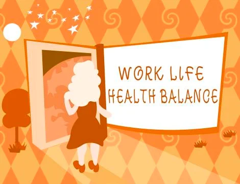 Word writing text Work Life Health Balance. Business concept for Stability and Stock Illustration