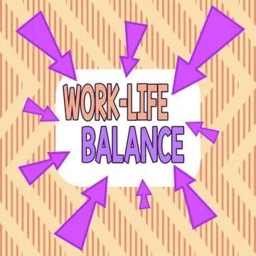 Word writing text Work Life Balance. Business concept for time allocated for 스톡 일러스트
