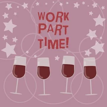 Word writing text Work Part Time. Business concept for A job that is not Stock Illustration