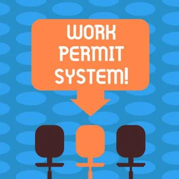 Word writing text Work Permit System. Business concept for formal written Stock Illustration