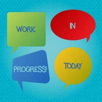 Word writing text Work In Progress. Business concept for People is working right Illustrazione stock