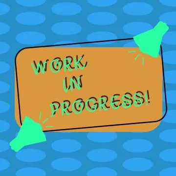 Word writing text Work In Progress. Business concept for Job still being done Illustrazione stock