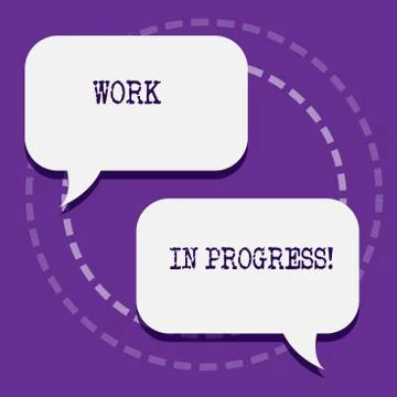 Word writing text Work In Progress. Business concept for unfinished project that Illustrazione stock