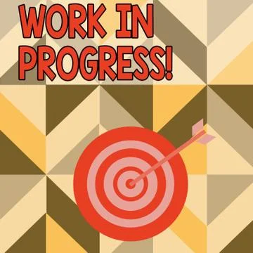 Word writing text Work In Progress. Business concept for unfinished project that Illustrazione stock