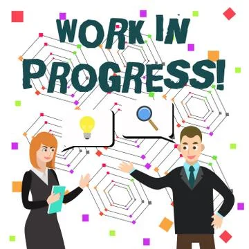 Word writing text Work In Progress. Business concept for unfinished project that Stock Illustration