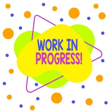Word writing text Work In Progress. Business concept for unfinished project that Illustrazione stock