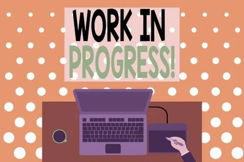 Word writing text Work In Progress. Business concept for unfinished project that Stock Illustration