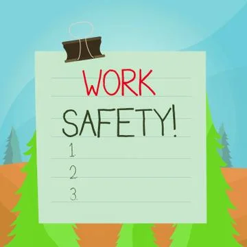 Word writing text Work Safety. Business concept for policies and procedures in Stock Illustration