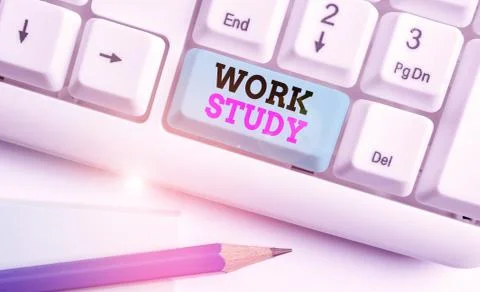 Word writing text Work Study. Business concept for college program that enables Stock Photos