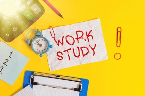 Word writing text Work Study. Business concept for college program that enables 스톡 사진