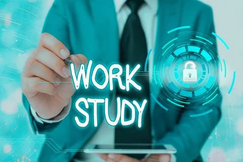 Word writing text Work Study. Business concept for college program that enables Stock Photos