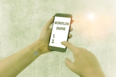 Word writing text Workflow Engine. Business concept for software application Foto stock