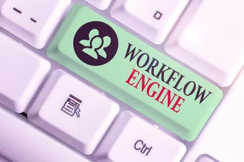 Word writing text Workflow Engine. Business concept for software application Foto stock