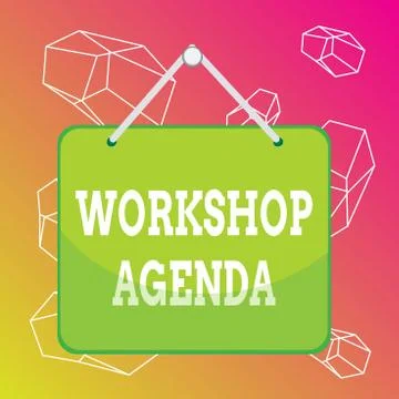 Word writing text Workshop Agenda. Business concept for helps you to ensure that Illustrazione stock