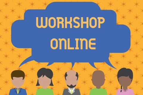 Word writing text Workshop Online. Business concept for room or building in 스톡 일러스트