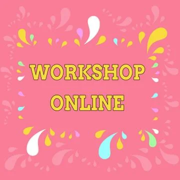 Word writing text Workshop Online. Business concept for room or building in Stock Illustration