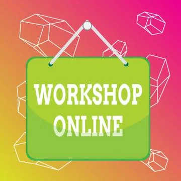 Word writing text Workshop Online. Business concept for group of showing engage Illustrazione stock