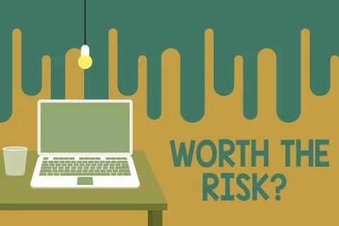 Word writing text Worth The Risk Question. Business concept for asking if イラスト素材