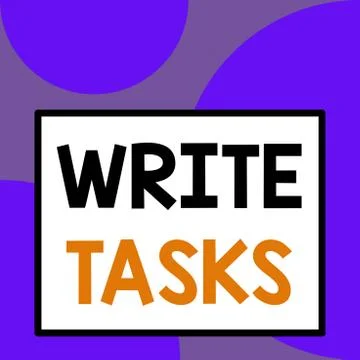 Word writing text Write Tasks. Business concept for assigned piece of work often 스톡 일러스트