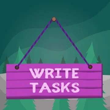 Word writing text Write Tasks. Business concept for assigned piece of work often 스톡 일러스트