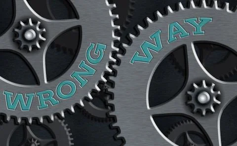 Word writing text Wrong Way. Business concept for taking an unsuitable or Stock Illustration