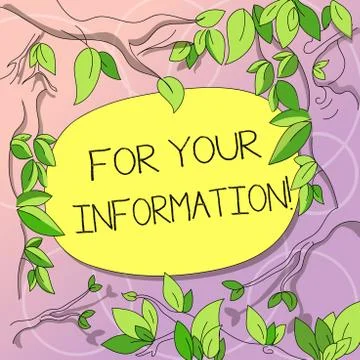 Word writing text For Your Information. Business concept for Info is shared and Illustrazione stock