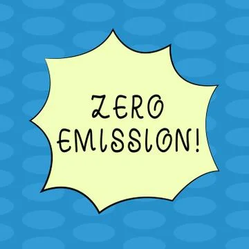 Word writing text Zero Emission. Business concept for Engine Motor Energy Source Stock Illustration