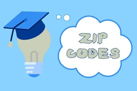 Word writing text Zip Codes. Business concept for numbers added to a postal Stock Illustration