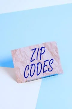 Word writing text Zip Codes. Business concept for numbers added to a postal Stock Photos
