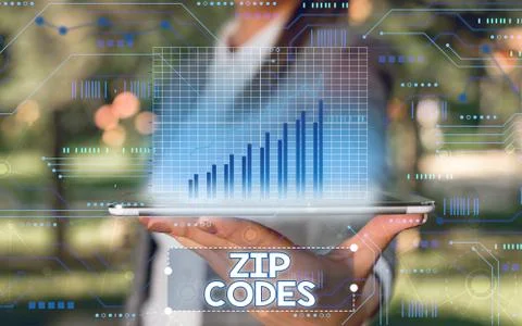 Word writing text Zip Codes. Business concept for numbers added to a postal 스톡 사진