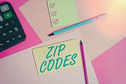 Word writing text Zip Codes. Business concept for numbers added to a postal 스톡 사진