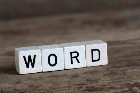 Word, written in cubes Stock Photos