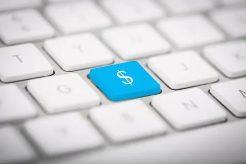 The word "$" written on keyboard Stock Illustration