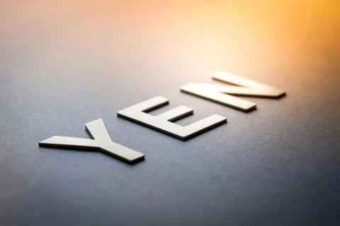 Word YEN written with white solid letters Foto stock