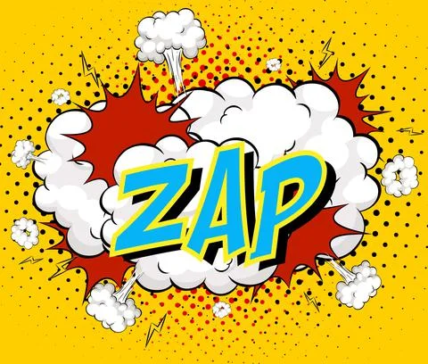 Word Zap on comic cloud explosion background 库存插图