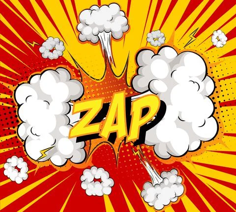 Word Zap on comic cloud explosion background イラスト素材