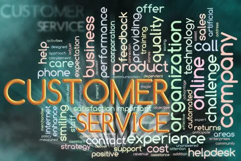 Wordcloud of customer service Stock Illustration