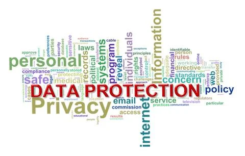 Wordcloud of data protection Stock Illustration