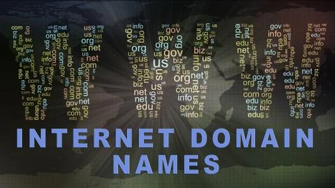 Wordcloud domain names Stock Illustration
