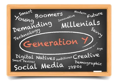 Wordcloud Generation Y Stock Illustration