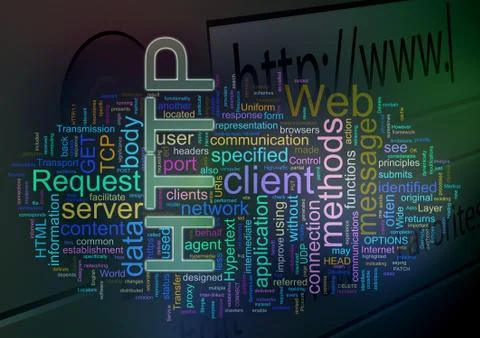 Wordcloud of http - hypertext transfer protocol Stock-Illustration